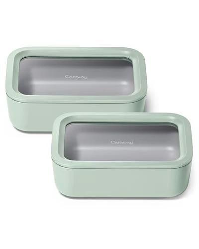 Secure 2 Piece Glass Food Storage Set with Lids 2 Count Organic