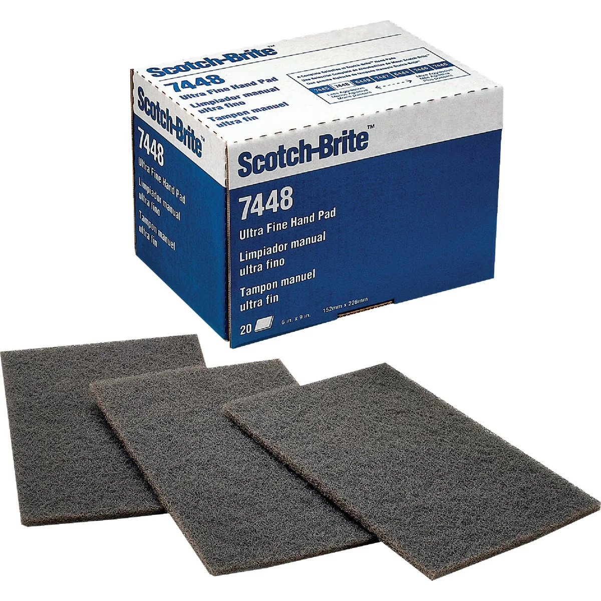 Reusable Scotch-Brite Gray Hand Scouring Pad 20-Count First-Class