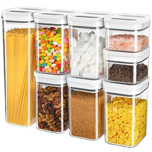 Superior 8 Piece Airtight Food Storage Container Set for Pantry Organization 8 Count Relaxed