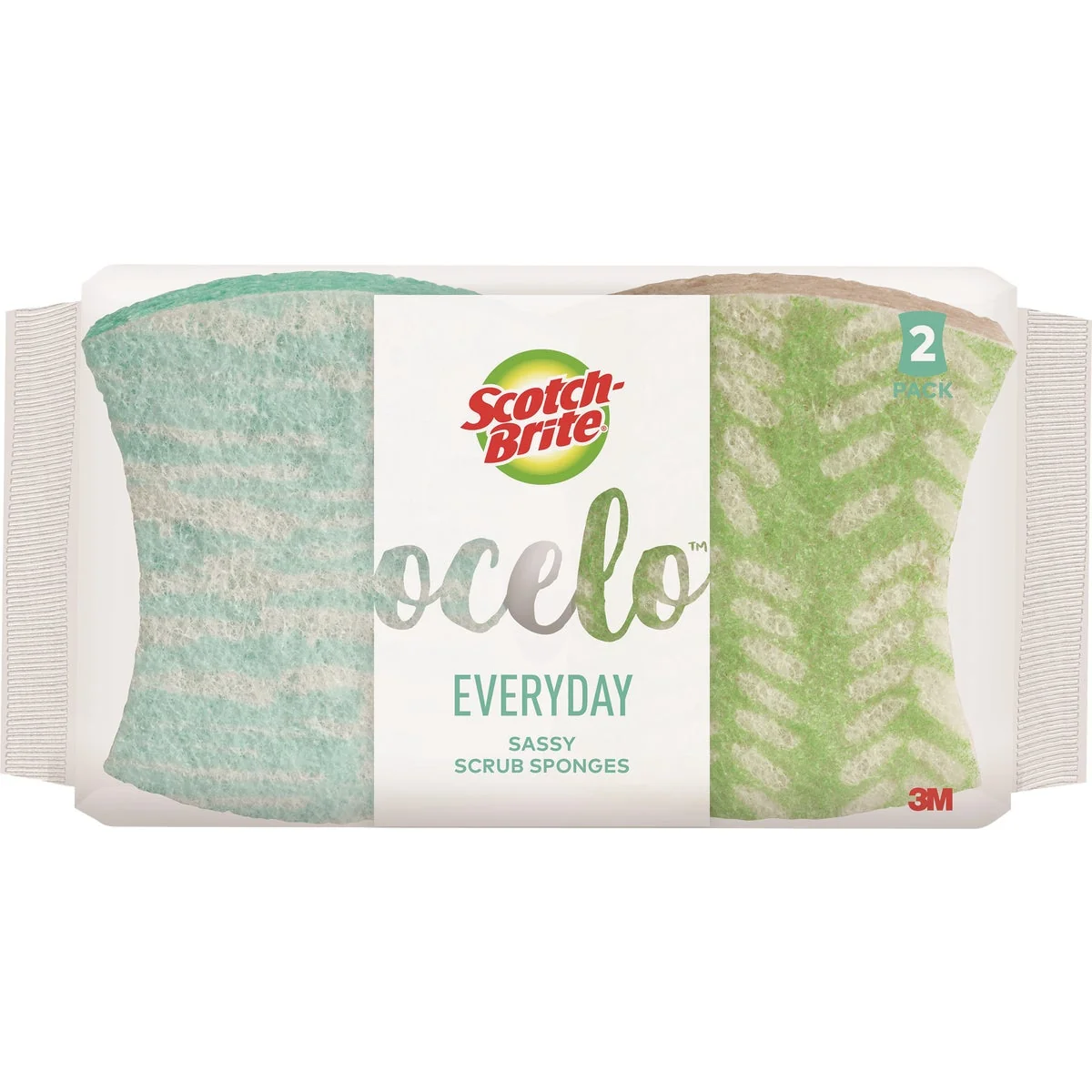 High-End 3M O-Cel-O 3.7 In. x 2.6 In. Scrub Sponge 2-Count Elegant