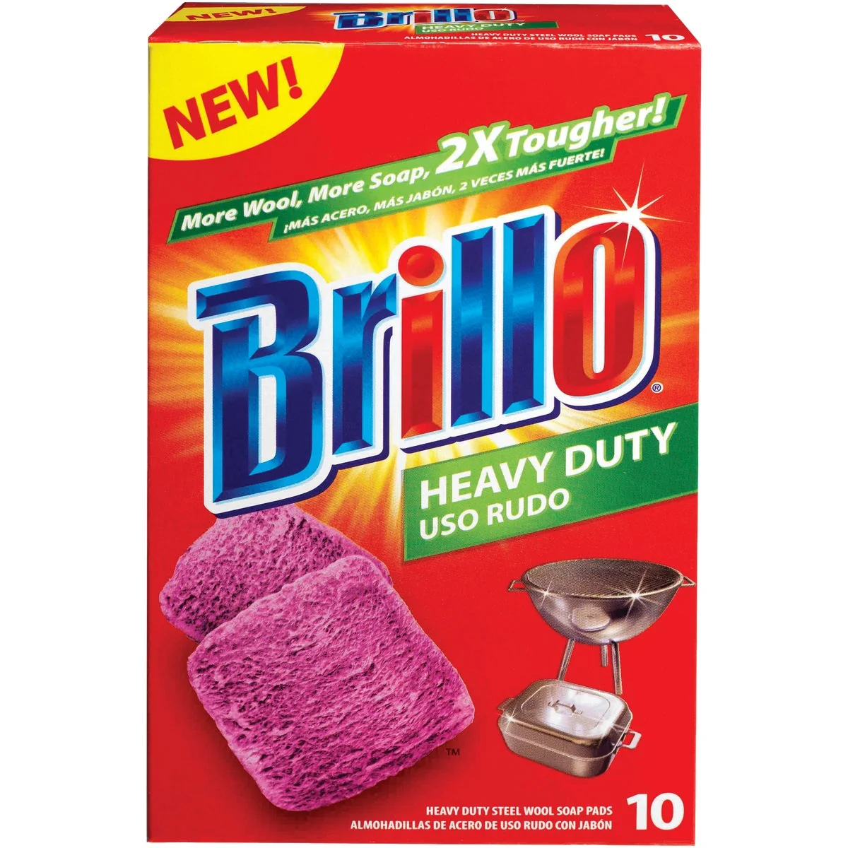 Next-Generation Brillo Heavy Duty Steel Wool Scouring Pad 10 Count Top-Quality