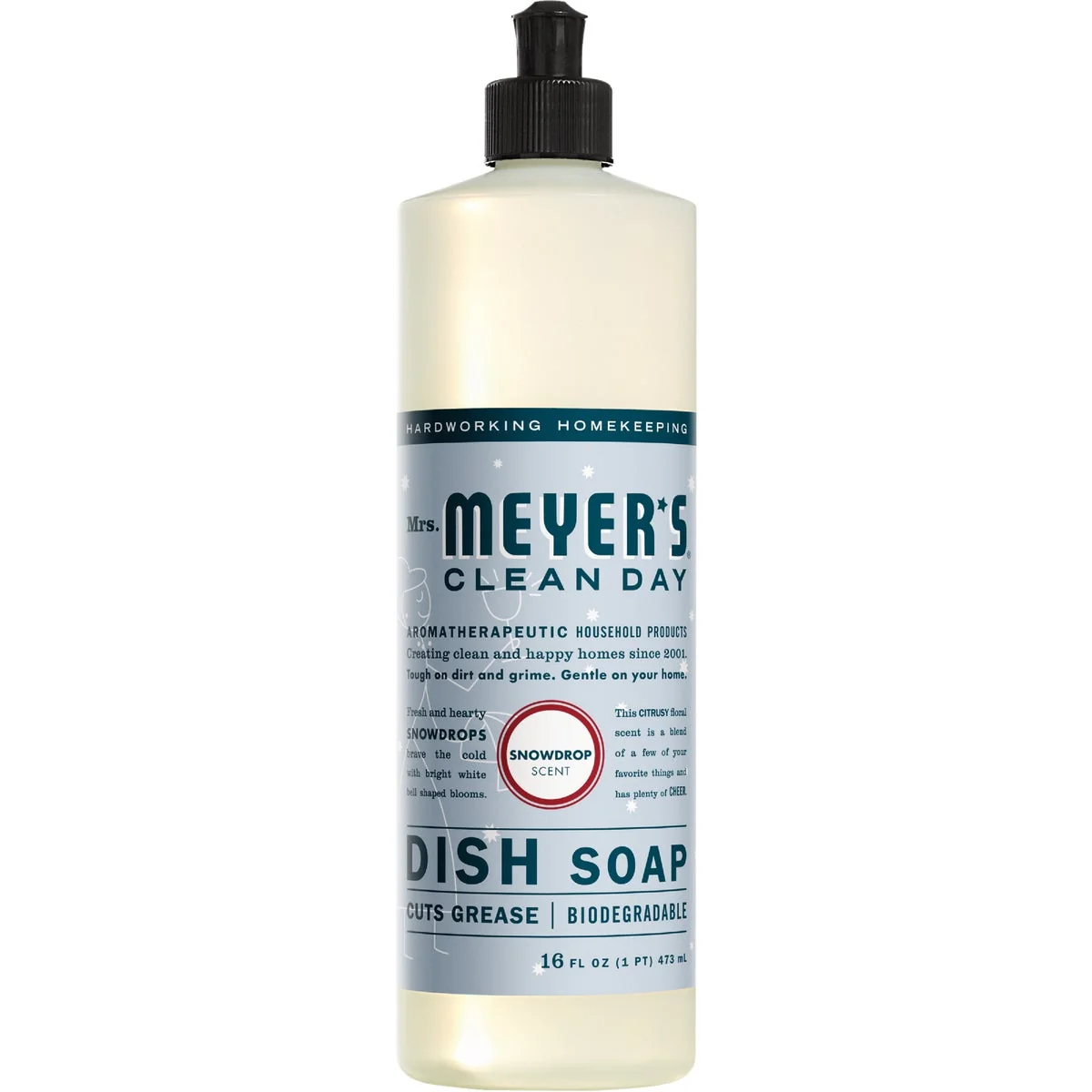 Exceptional Mrs. Meyer's Clean Day 16 Oz. Snow Drop Scent Liquid Dish Soap Superior