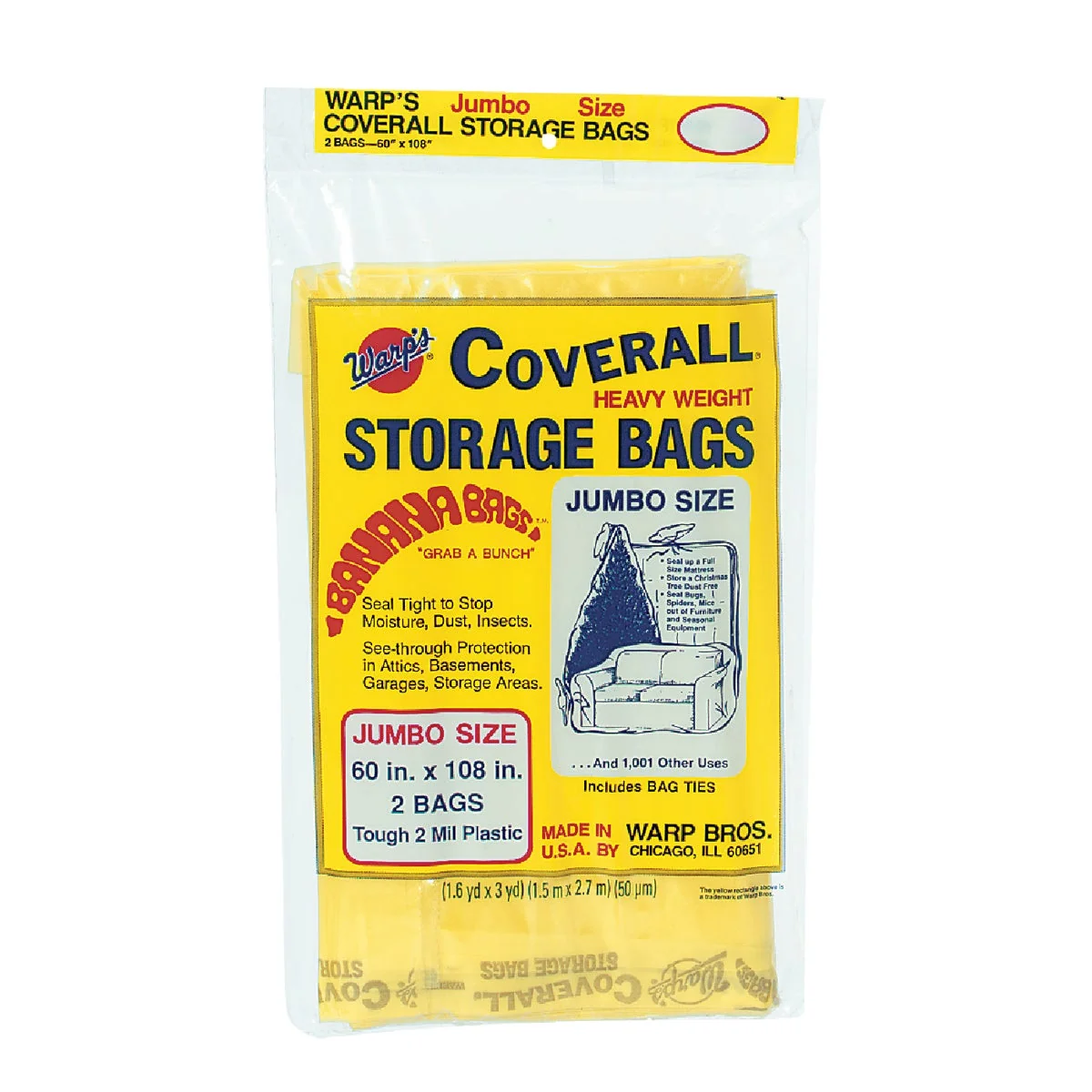 Organic Warp's Coverall 60 In. x 108 In. Heavyweight Storage Bag 2-Count Long-Lasting