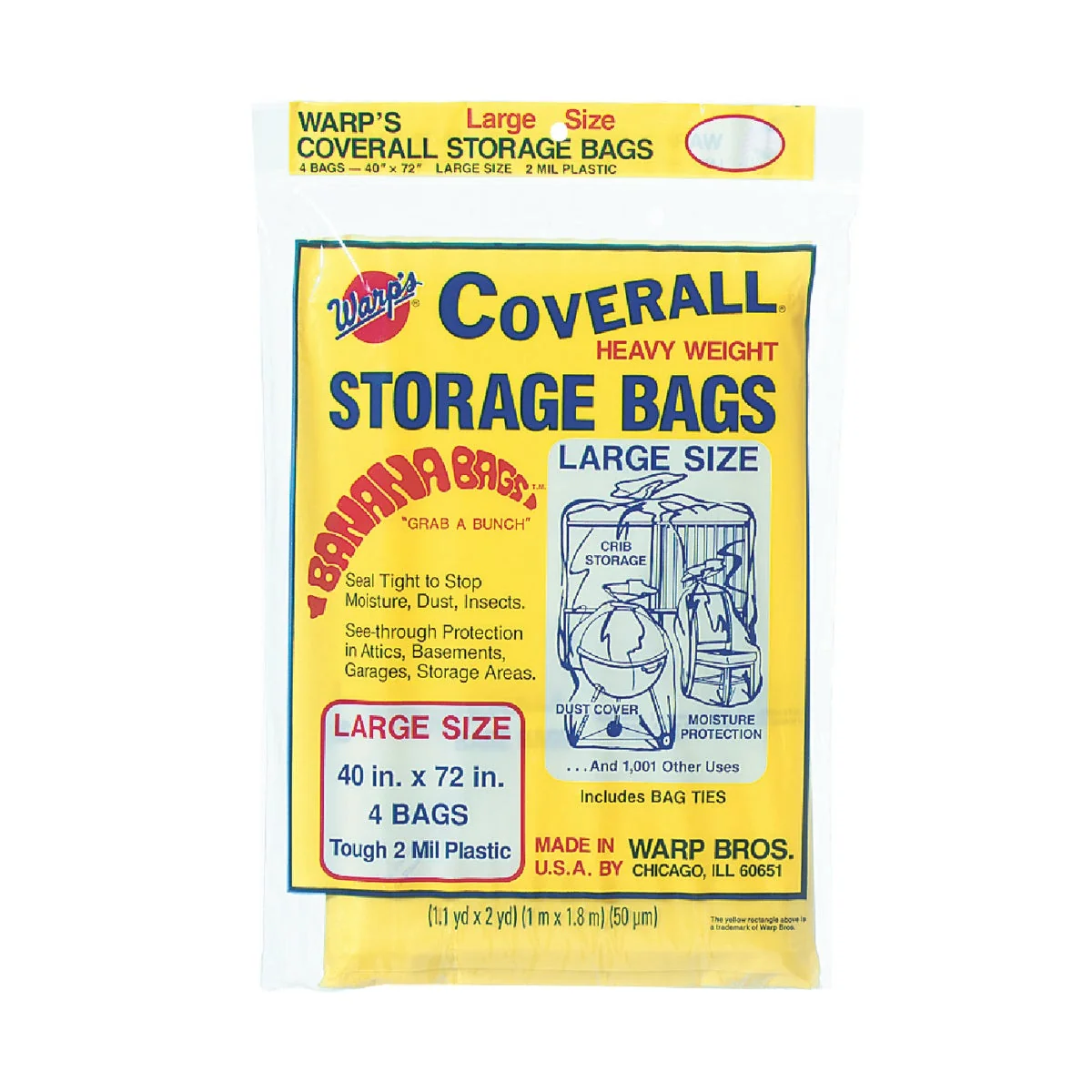 Quality Warp's Coverall 40 In. x 72 In. Heavyweight Storage Bag 4-Count Flexible