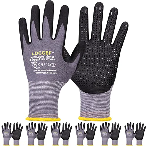 Flexible Work Gloves MicroFoam Nitrile Coated 6 Count Original