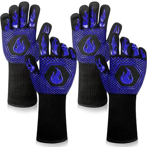 Natural BBQ Gloves 1472F Heat Resistant Non 4 Count Advanced