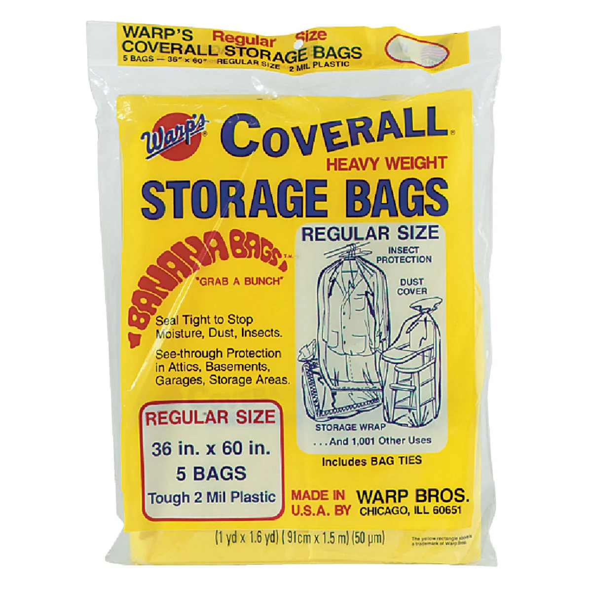Quality Warp's Coverall 36 In. x 60 In. Heavyweight Storage Bag 5-Count Premium