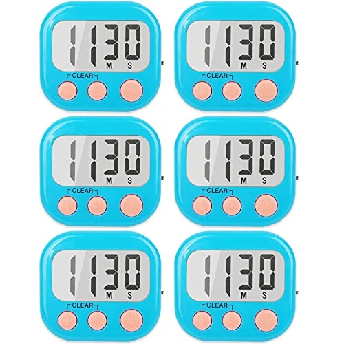 Enhanced Digital Kitchen Timers for Cooking 6 Count Professional