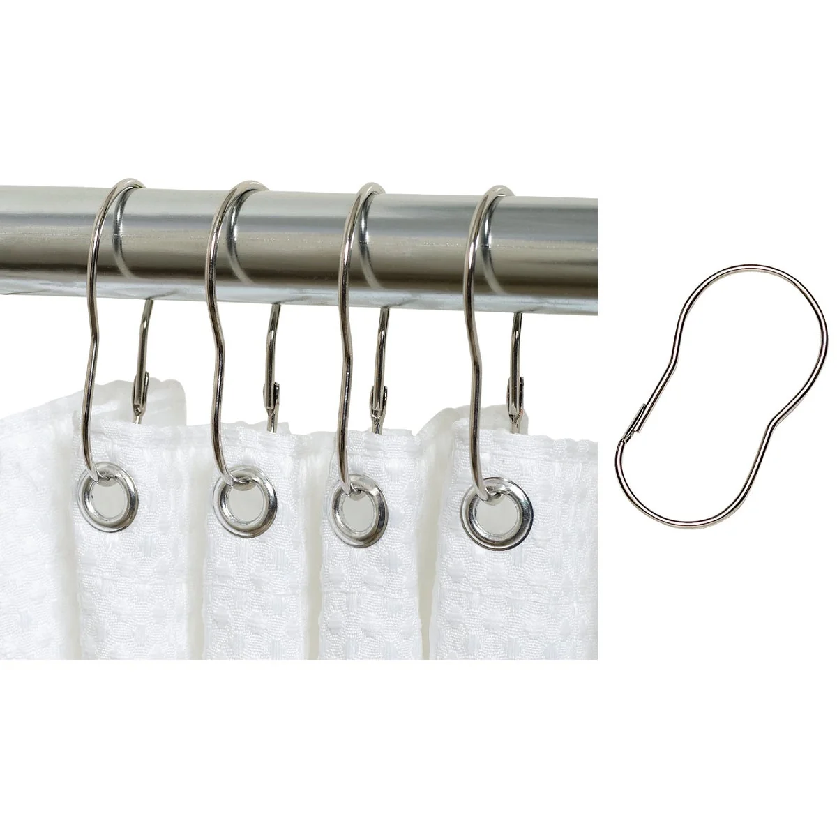 Dependable Zenith Zenna Home Chrome Plain Shower Curtain Hook 12 Count Comfortable