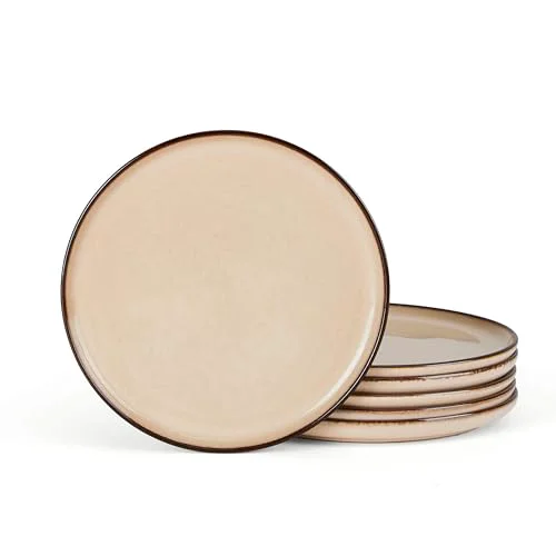 High-End Ceramic 7.9 Inch Dinner Dessert Plates Set of 6 6 Count Efficient