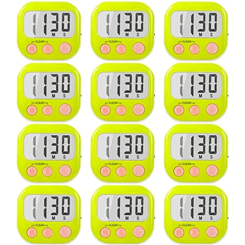 Top-Quality Digital Kitchen Timers for Cooking 12 Count Authentic