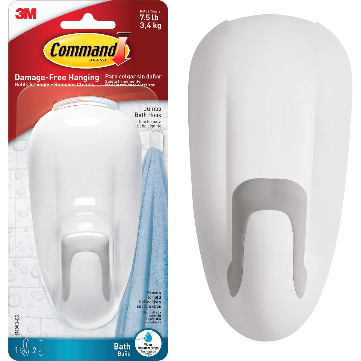Superior Command Jumbo Bath Hook Selected