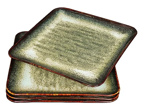 Reusable Ceramic Dinner Plates Dish Set 4 Count Smart