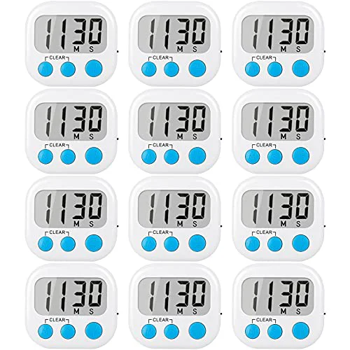 Quality Digital Kitchen Timers for Cooking 12 Count Clean