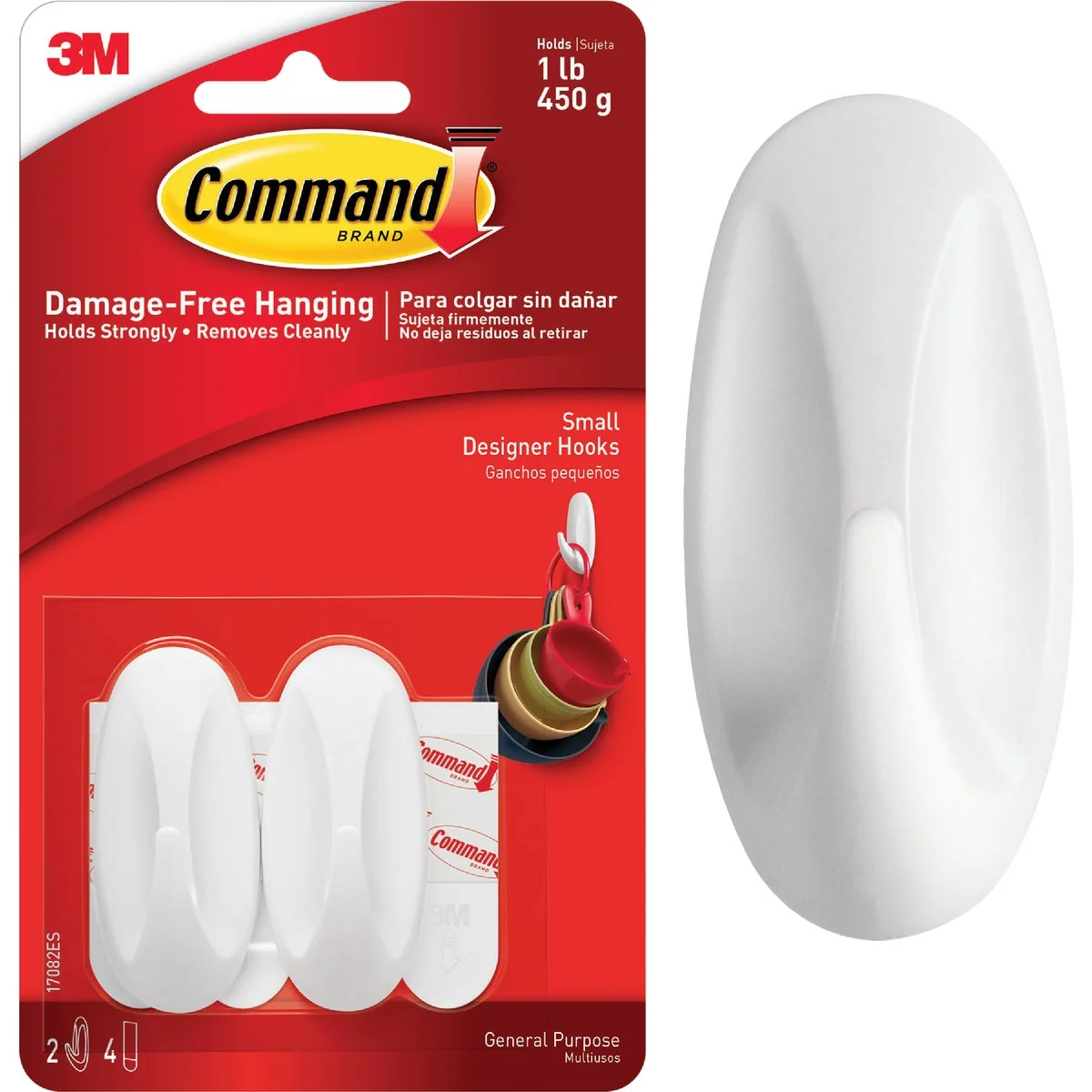 Relaxed 3M Command Small Utility Designer Adhesive Hook 2-Pack Clean