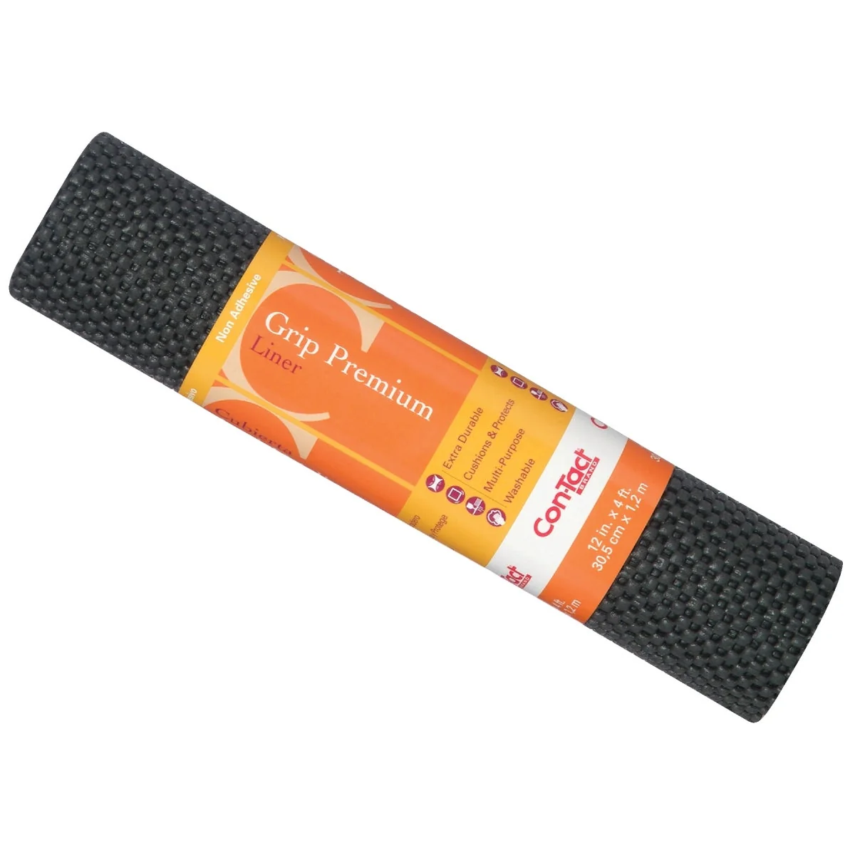 World-Class Con-Tact 12 In. x 4 Ft. Black Grip Premium Non-Adhesive Shelf Liner Healthy