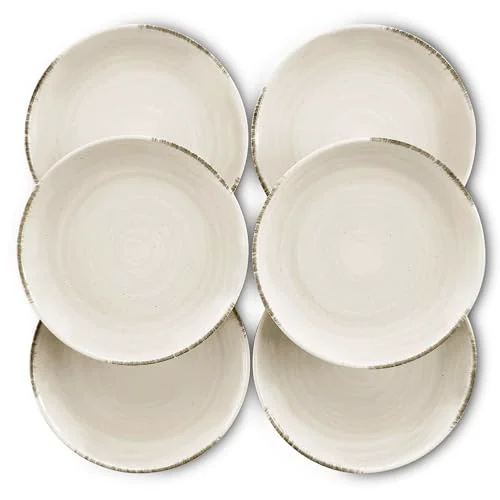 Organic Ceramic Helix Swirl Salad Plates Set of 6 6 Count Enhanced
