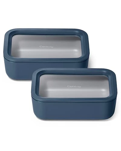 Reusable 2 Piece Glass Food Storage Set with Lids 2 Count Sustainable