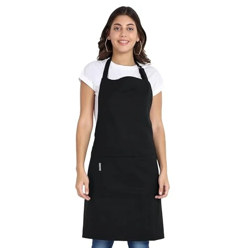 Comfortable Chef Aprons Recycled Cotton Kitchen Apron with an Adjustable Neck with Long Ties Trendy