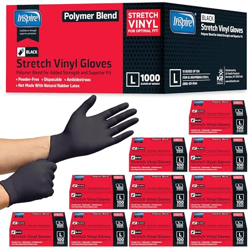 Solid Nitrile Vinyl Blend Exam Gloves Natural