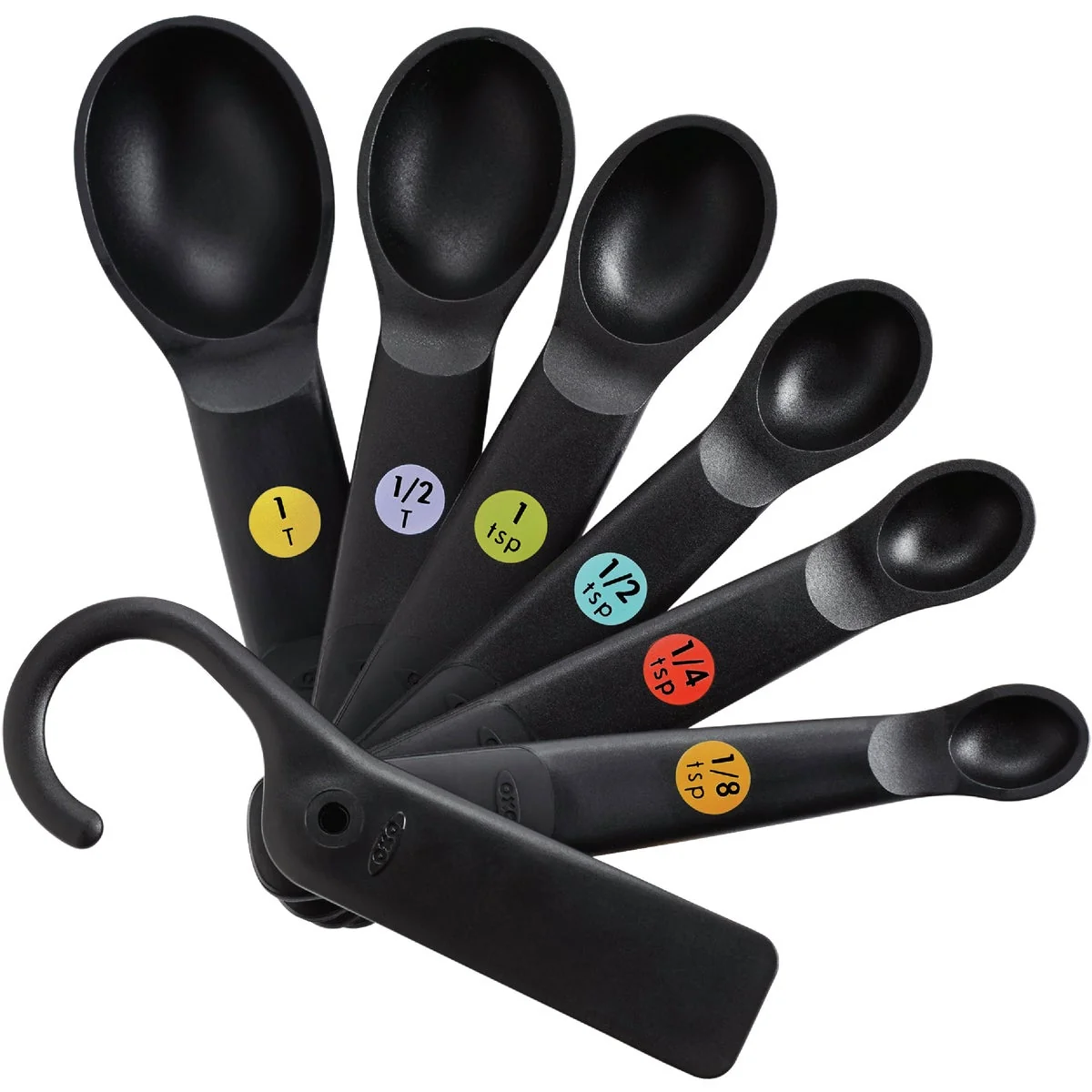 Soft OXO Good Grips International Black Plastic Measuring Spoons 7-Piece Premium