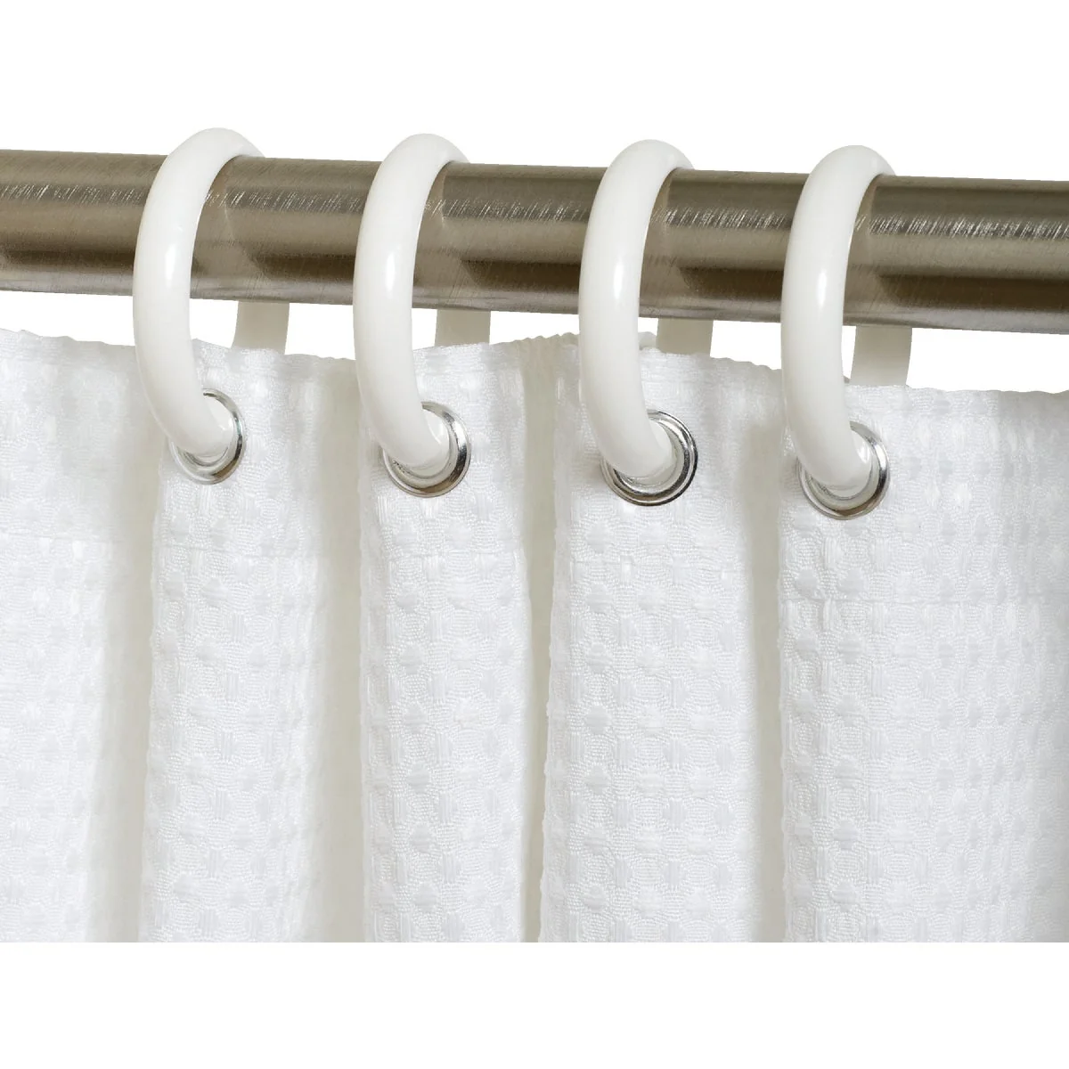 Stylish Zenith Zenna Home White Plastic Shower Curtain Ring 12 Count Responsible