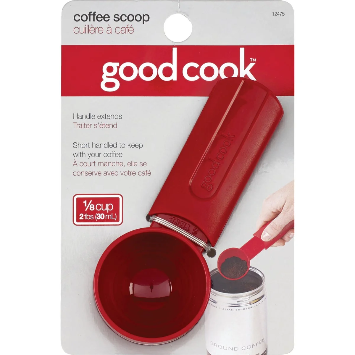 Superior Goodcook 2 Tablespoon Plastic Extendable Handle Coffee Scoop Fine