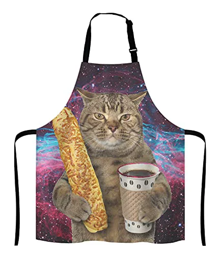 Fine Funny Galaxy Cat Adjustable Bib Apron Trusted