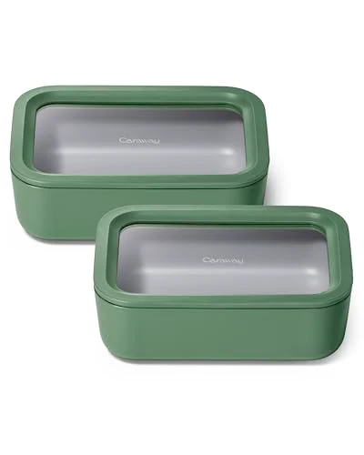 Sustainable 2 Piece Glass Food Storage Set with Lids 2 Count Natural