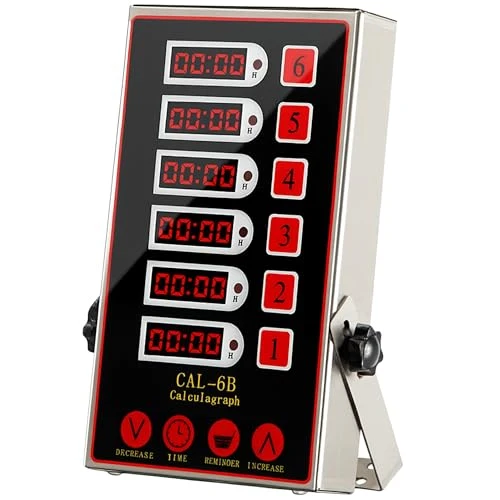 Sustainable Commercial 6 Channels Digital Kitchen Timer First-Class