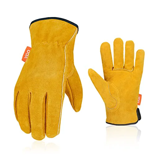 Clean Unlined Full Leather Work Gloves Excellent