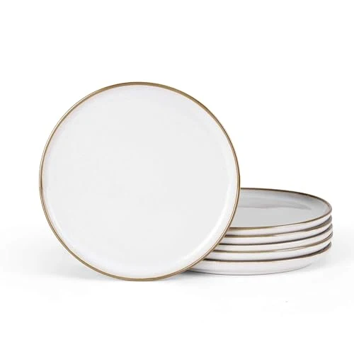 Green Ceramic 7.9 Inch Porcelain Dessert Plates Set of 6 Efficient