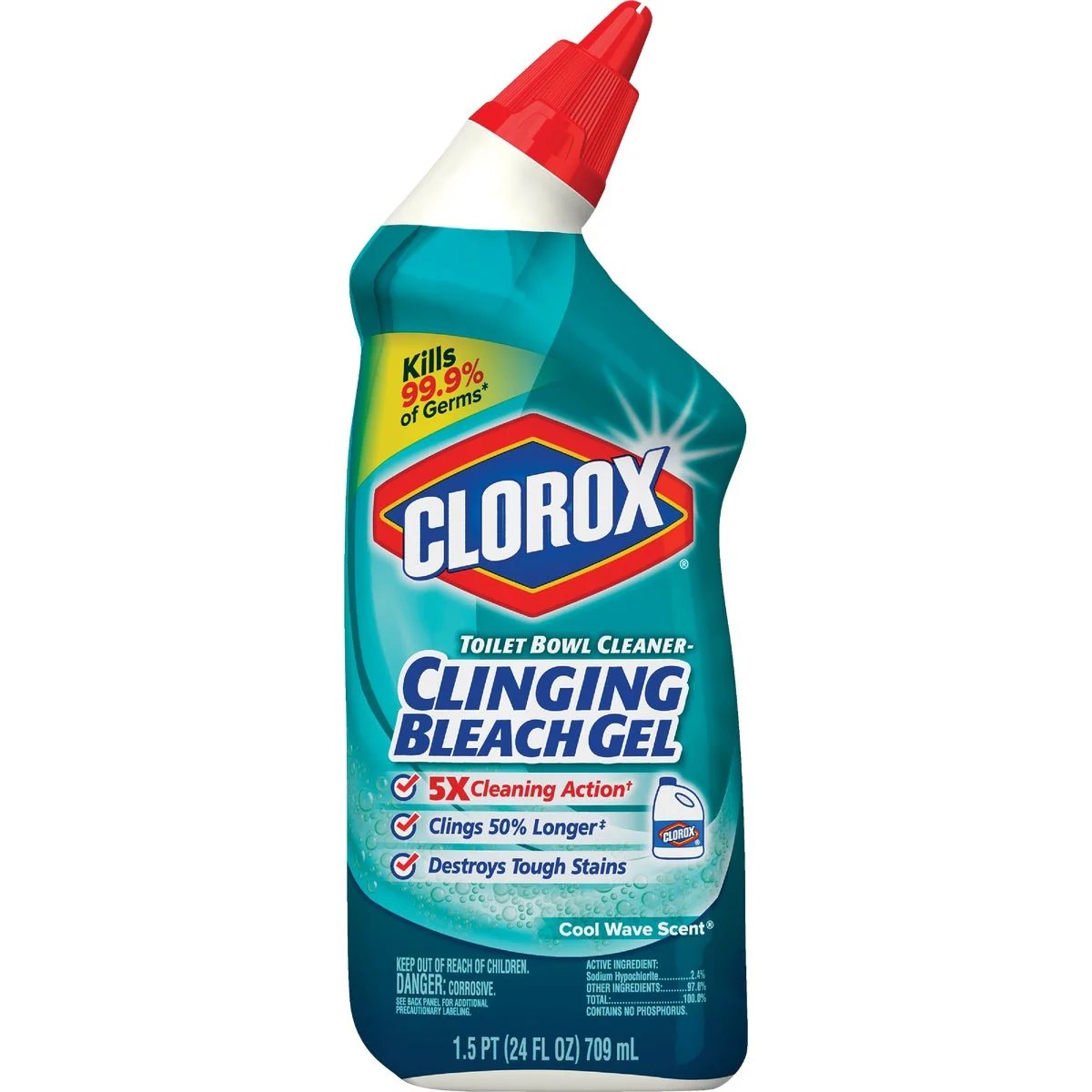 High-Grade Clorox 24 Oz. Clinging Bleach Gel Toilet Bowl Cleaner Fast