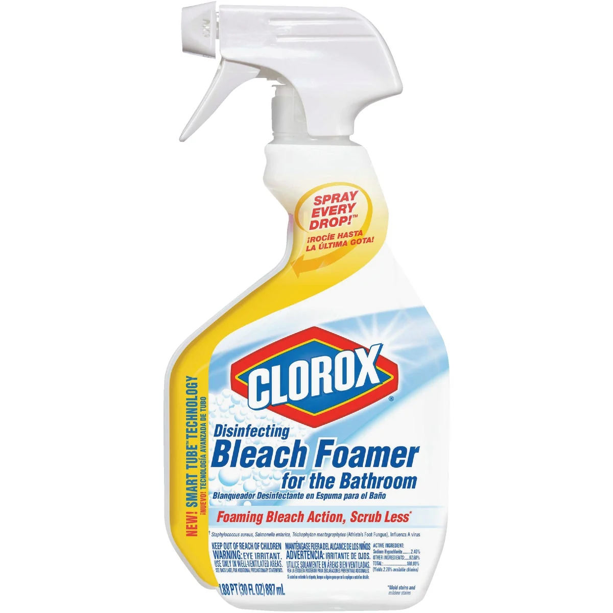 Lightweight Clorox 30 Oz. Disinfecting Bleach Foamer Bathroom Cleaner Certified
