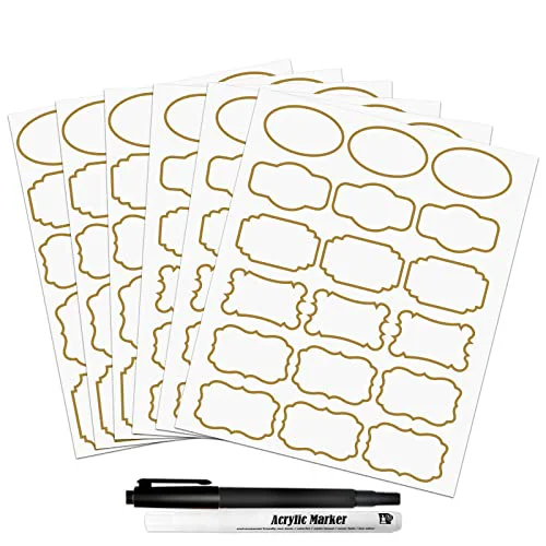 Responsible Kitchen Pantry Food Containers Clear Labels with Gold Border Trusted