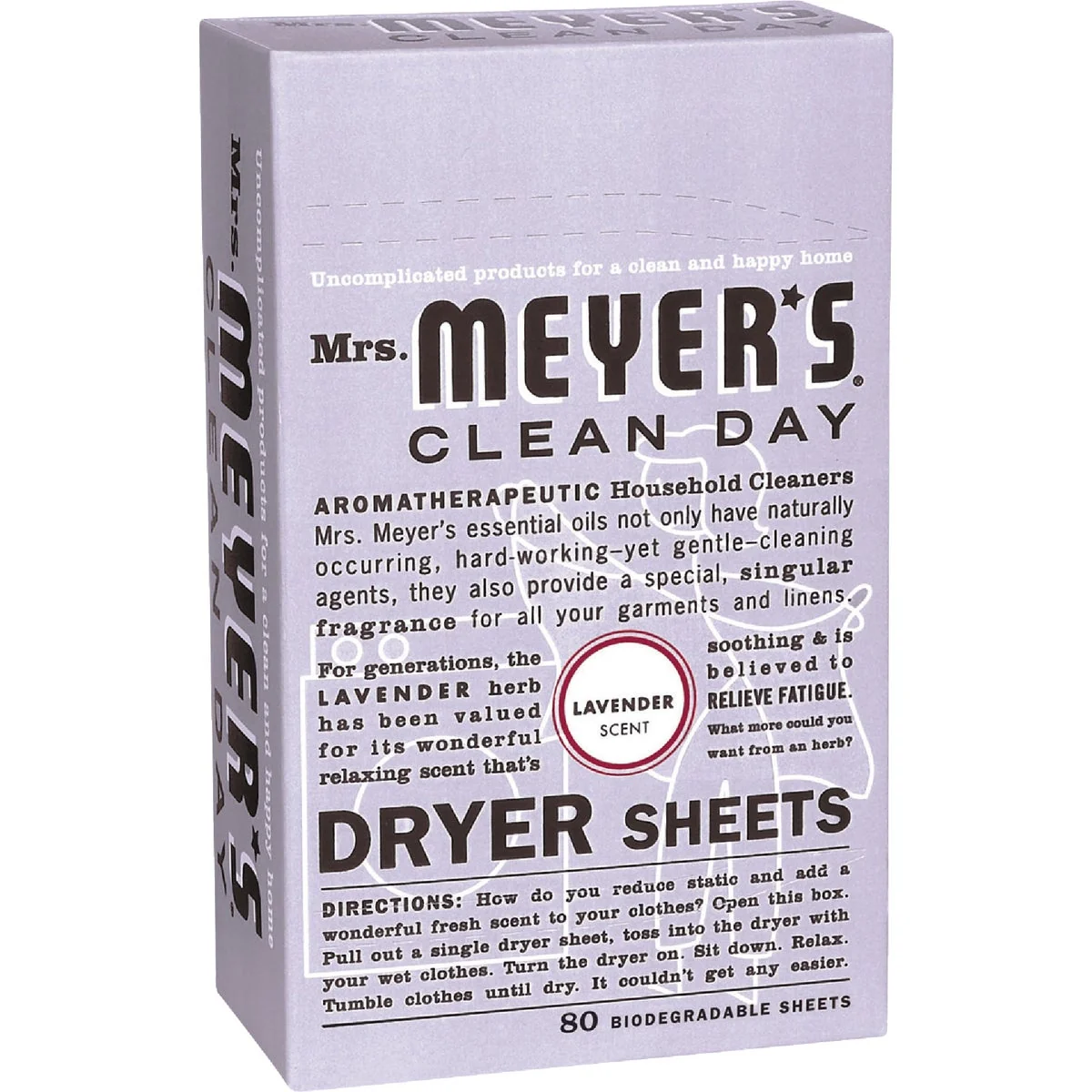 Contemporary Mrs. Meyer's Clean Day Lavender Dryer Sheet 80 Count Durable