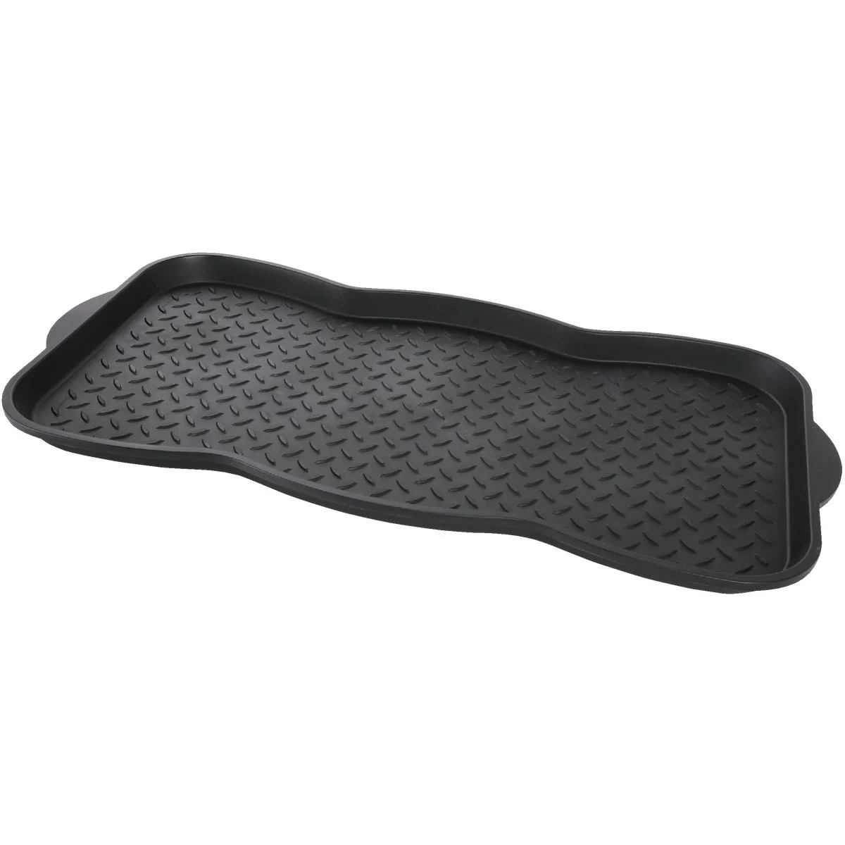Solid 15x30 Black Recycled Plastic Contoured Boot Tray Refined