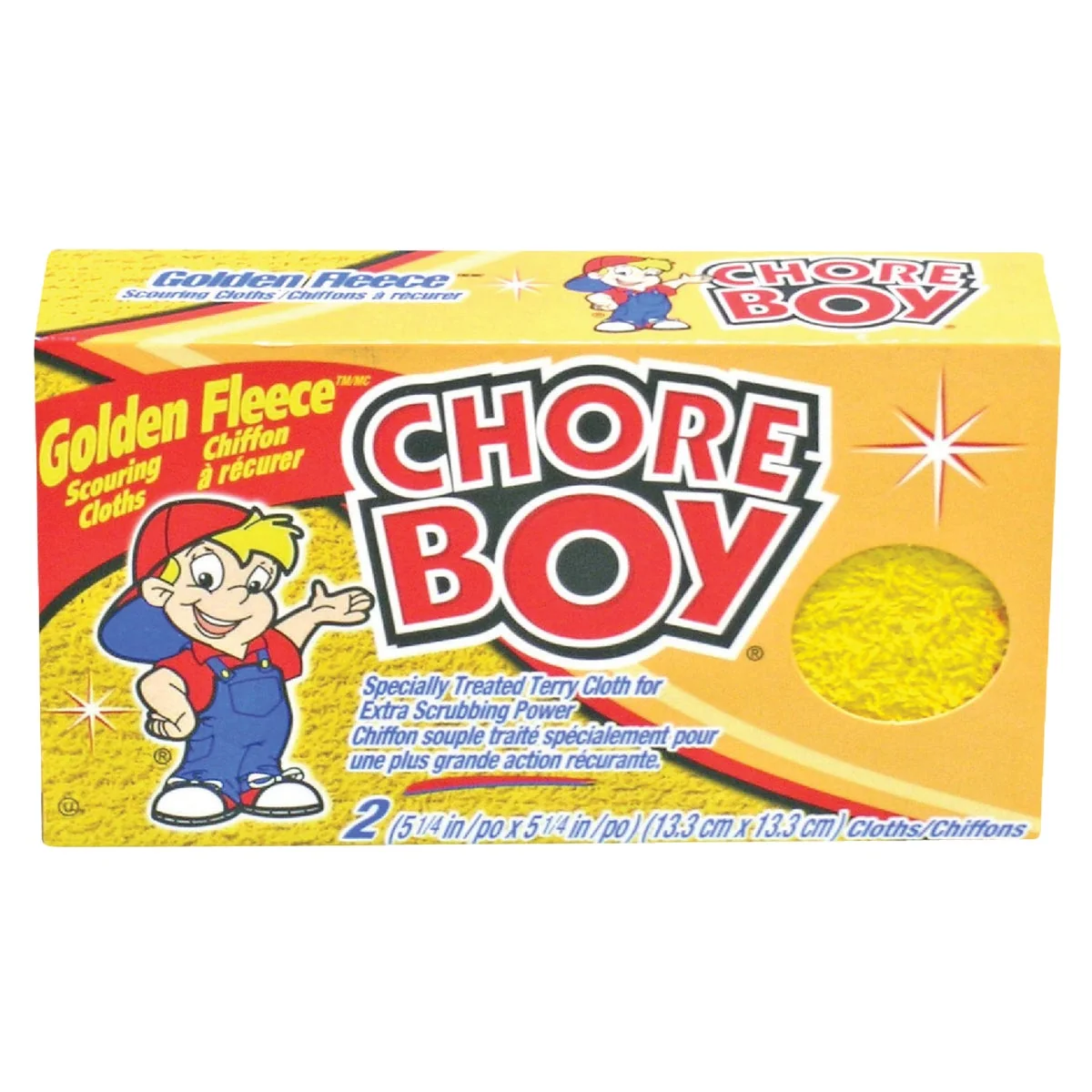 Optimized Chore Boy Golden Fleece Non-Metallic Cloth Sponges Woven Scrubbers 2-Pack Fashionable