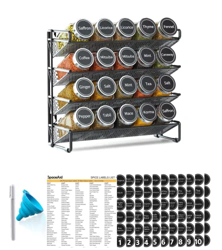 Fast Spice Rack Organizer with 20 Spice Jars 20 Count Sophisticated