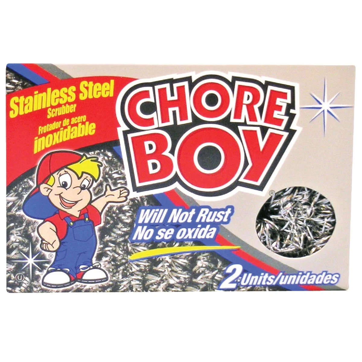 Genuine Chore Boy Stainless Steel Scouring Pad 2-Count Easy-to-Use