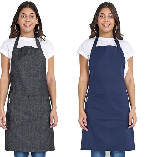 Responsible Chef Aprons Recycled Cotton Kitchen Apron with an Adjustable Neck with Long Ties Secure