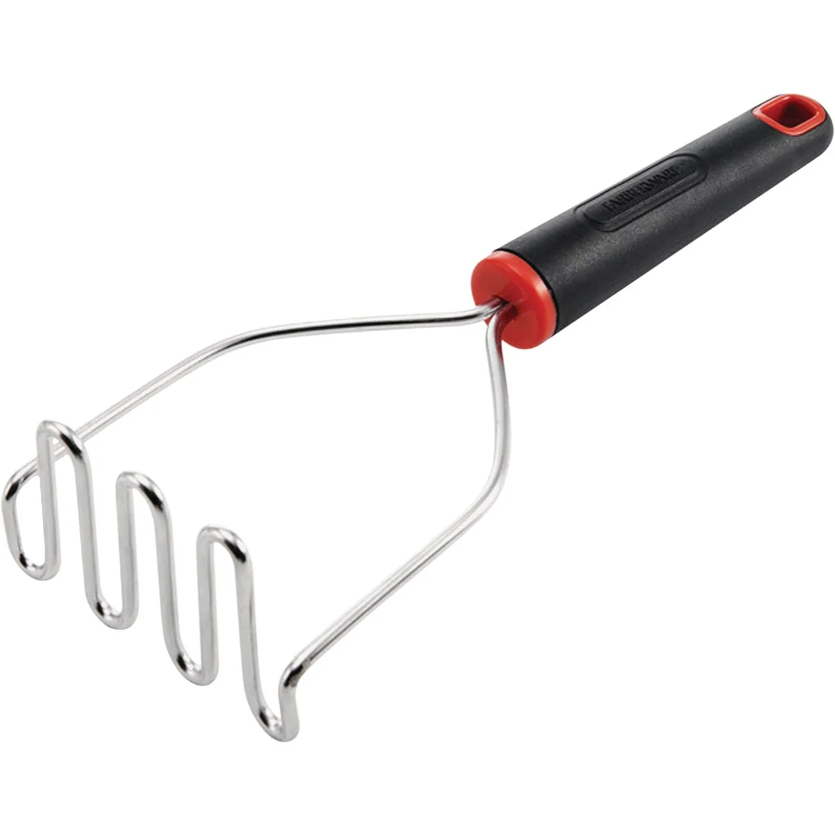 Optimized Farberware Stainless Steel Potato Masher with Black Handle World-Class