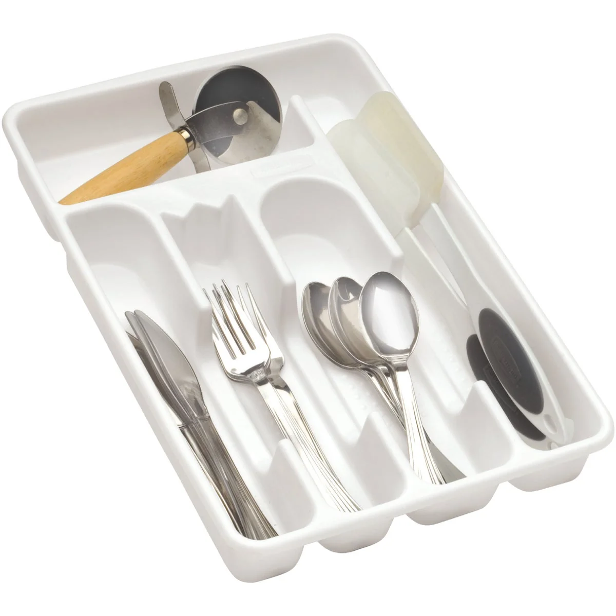 Elegant Rubbermaid 9 In. x 13.4 In. White Cutlery Tray World-Class
