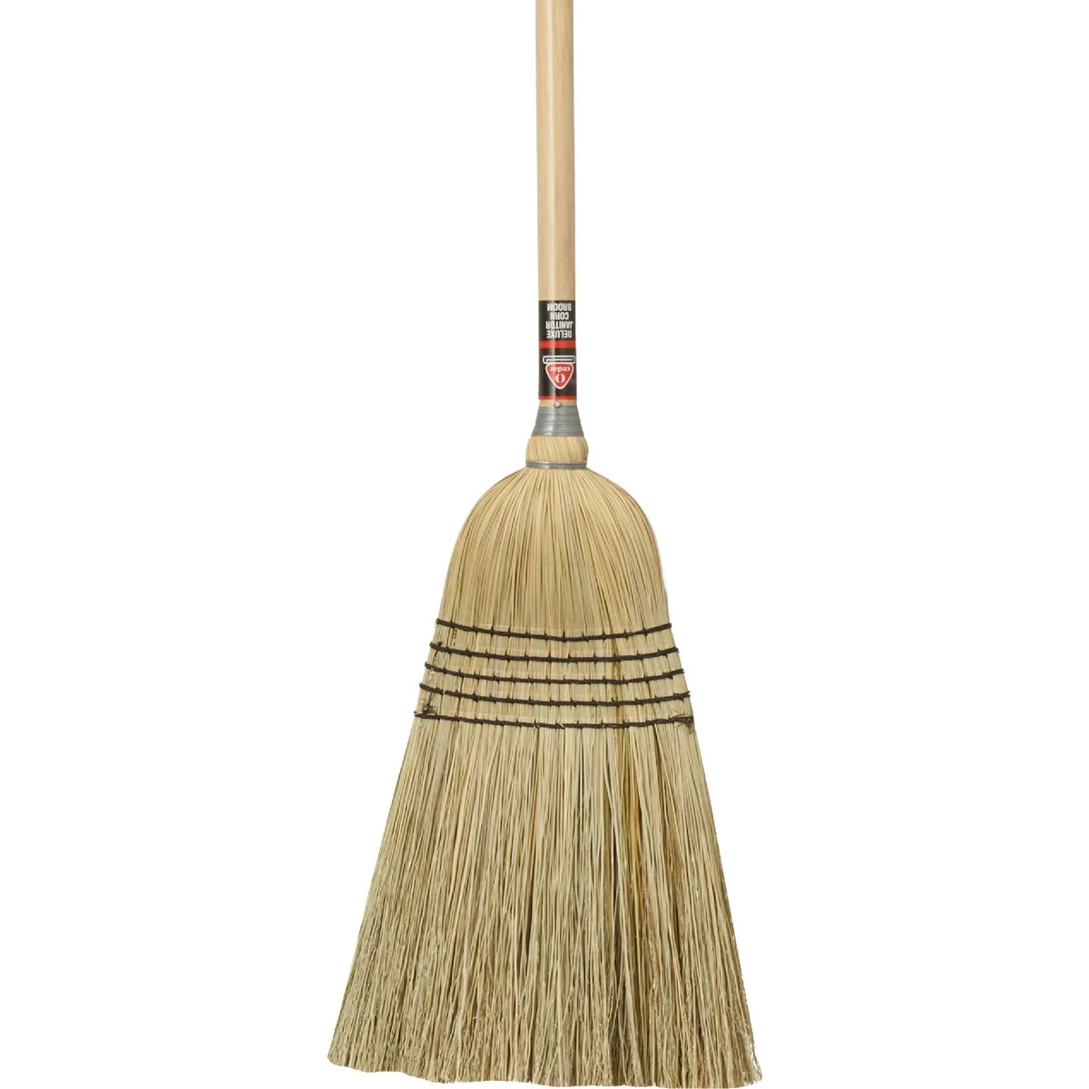 Relaxed Nexstep 14 In. W. x 59 In. Lacquered Wood Handle Commercial Janitor Corn Broom Detailed