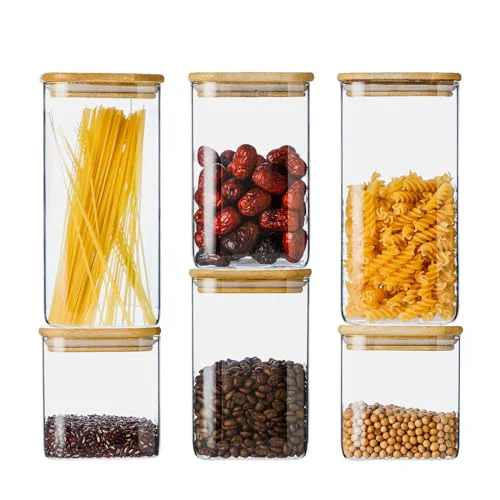 Secure Glass Food Storage Containers with Lids 6 Pack 6 Count Stylish