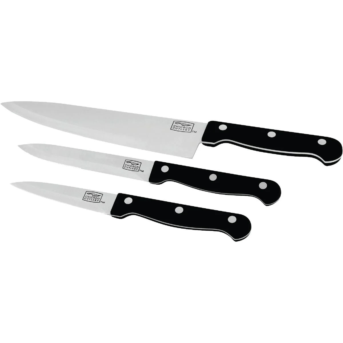 Versatile Chicago Cutlery Esssentials Knife Set 3-Piece Selected