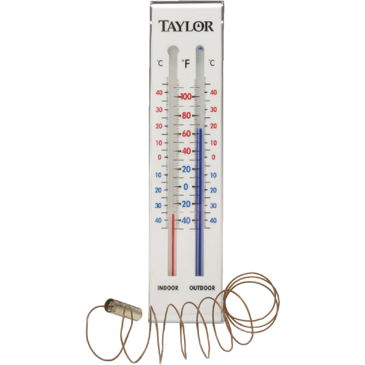 Smart Taylor 2 W x 9 H Plastic Tube Indoor Outdoor Thermometer User-Friendly