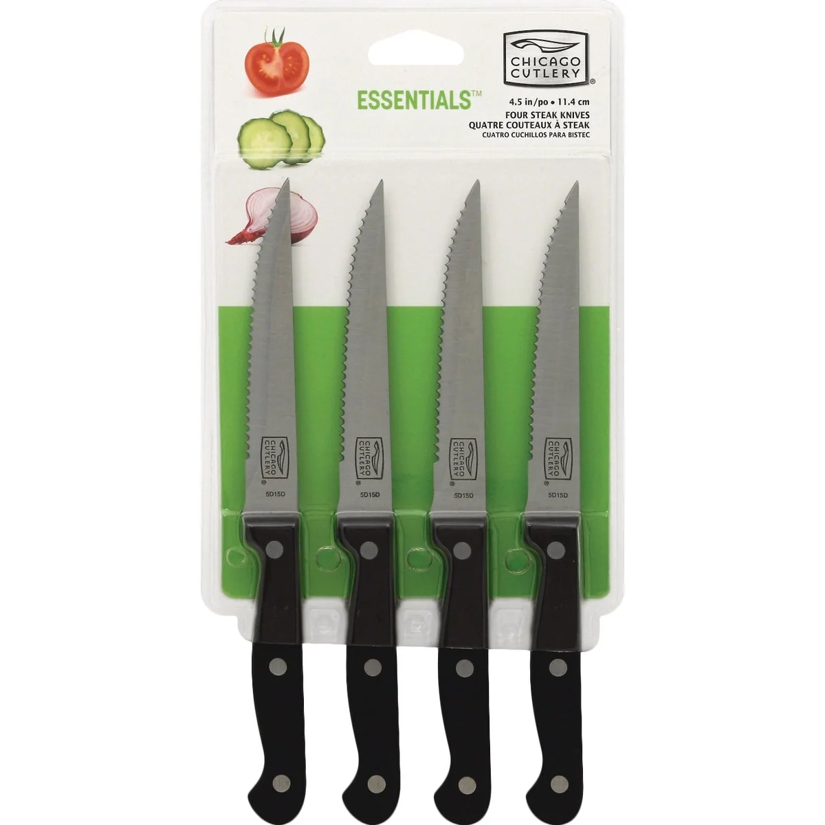 Elite Chicago Cutlery Essentials Steak Knife Set 4-Piece Contemporary