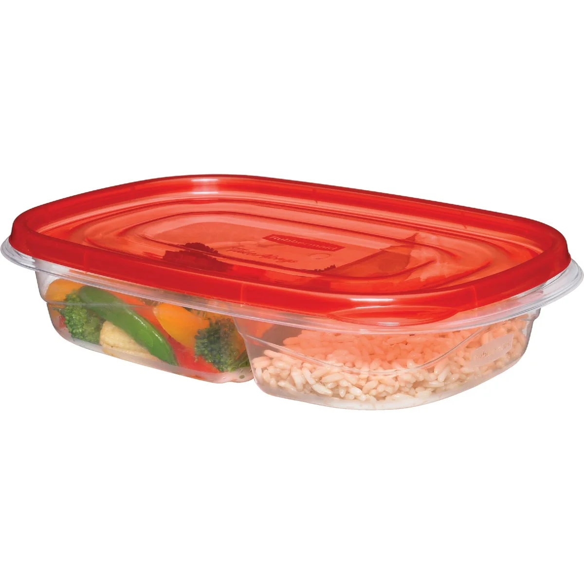 Stylish Rubbermaid TakeAlongs 3.7 C. Clear Square Divided Food Storage Container with Lids 3-Pack Comfortable
