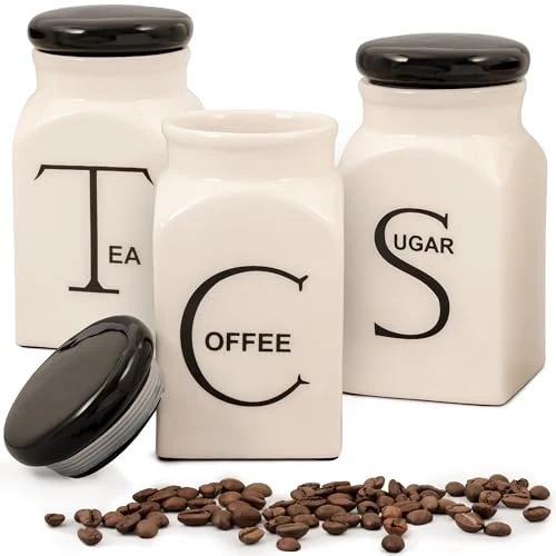 Lightweight Ceramic Canister Set of 3 3 Count Premium